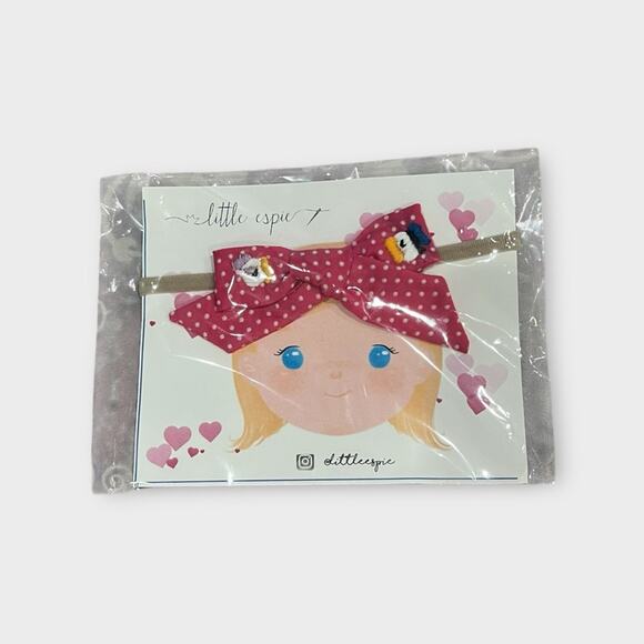 Little Espie Disney Donald and Daisy Duck handmade baby embroidered headband bow - Picture 1 of 4